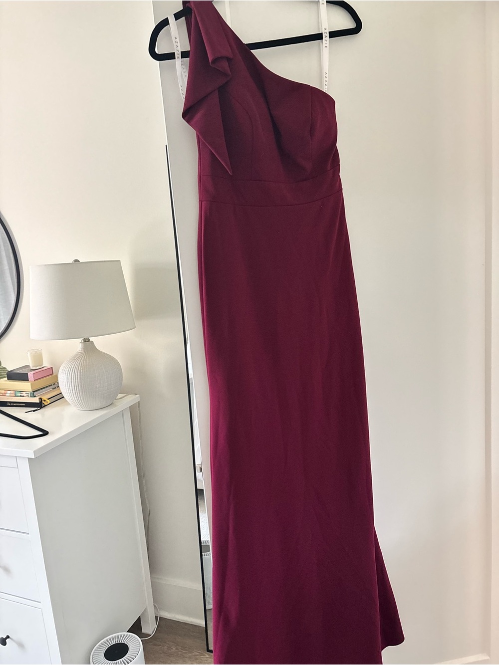 Azazie Rinna One-Shoulder Burgundy Formal Gown